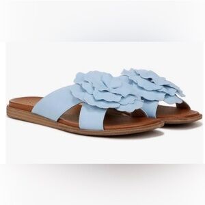 Naturalizer SOUL Joyful Slide In Comfy Sandals Light Baby Blue Size 9 1/2 M